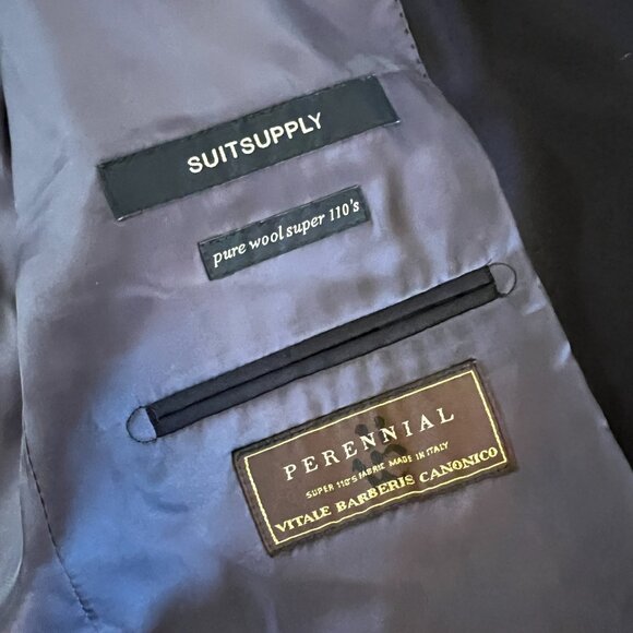 Suit Supply Pure Wool Super 110s Perennial Made in Italy Navy Blue Blazer – 42L - Picture 6 of 8